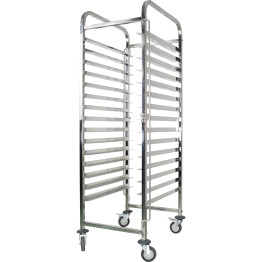 Rack/Tray/Pan Trolley Stainless Steel Bakery 600×400mm 15 Tier 470×620×1700mm| CaterEq CEJSN238