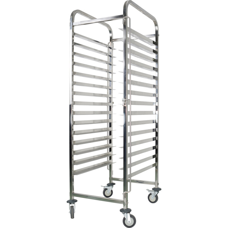 Rack/Tray/Pan Trolley Stainless Steel Bakery 600×400mm 15 Tier 470×620×1700mm| CaterEq CEJSN238 Rack/Tray/Pan Trolley Stainless Steel Bakery 600×400mm 15 Tier 470×620×1700mm| CaterEq CEJSN238