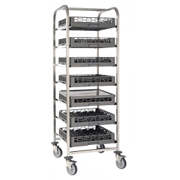 Dishwasher Basket Trolley Stainless Steel 10 Tier 505×500×1700mm | CaterEq CEJSN246 Dishwasher Basket Trolley Stainless Steel 10 Tier 505×500×1700mm | CaterEq CEJSN246