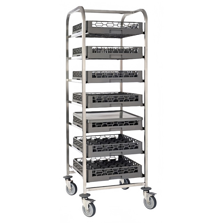 Dishwasher Basket Trolley Stainless Steel 10 Tier 505×500×1700mm | CaterEq CEJSN246 Dishwasher Basket Trolley Stainless Steel 10 Tier 505×500×1700mm | CaterEq CEJSN246