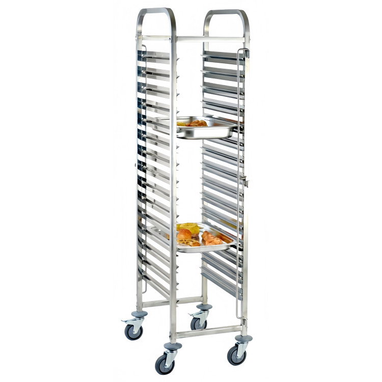 GN Pan Trolley Stainless Steel 1/1 GN 15 Tier 380×550×1700mm | CaterEq CEJSN248 GN Pan Trolley Stainless Steel 1/1 GN 15 Tier 380×550×1700mm | CaterEq CEJSN248