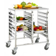 Double GN Pan Trolley Stainless Steel With Table 1/1 GN 7×2 Tier 740×550×950mm | CaterEq CEJSN254
