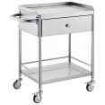 Commercial Stainless Steel Mobile Utility Trolley with Drawer, Undershelf & Castors 711x422x785mm | CaterEq CEJSN336