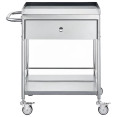 Commercial Stainless Steel Mobile Utility Trolley with Drawer, Undershelf & Castors 711x422x785mm | CaterEq CEJSN336