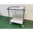 Commercial Stainless Steel Mobile Utility Trolley with Drawer, Undershelf & Castors 711x422x785mm | CaterEq CEJSN336