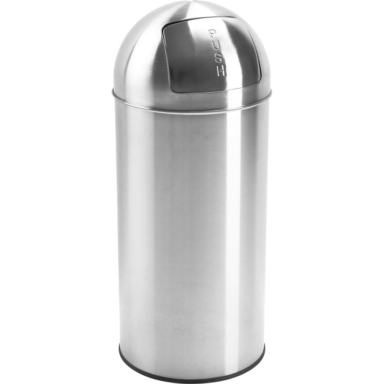 Commercial Push Lid Waste Bin 50 Litres Satin | CaterEq CEJY930050LSATIN Commercial Push Lid Waste Bin 50 Litres Satin | CaterEq CEJY930050LSATIN