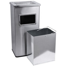 Commercial Ashtray Waste Bin 30 Litres Satin - CEJYAB701SATIN