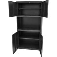 Heavy Duty Steel Upright Storage Cabinet with 4 Doors 1850x900x400mm Black | CaterEq CEJYKM02