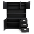 Heavy Duty Steel Upright Storage Cabinet with 4 Doors and 3 Drawers, 1900x1190mm Black | CaterEq CEJYKM03BLACK