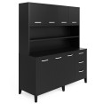 Heavy Duty Steel Upright Storage Cabinet with 7 Doors and 3 Drawers, 1900x1600mm Black | CaterEq CEJYKM04BLACK