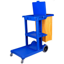 Professional Janitor/Cleaning Trolley Blue with Lid 1200x520x990mm - CEJYXMC302