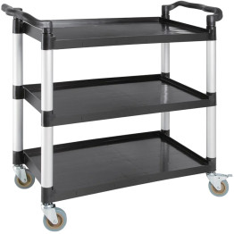 Professional Utility Trolley Multi-purpose 3 tier Black 860x420x930mm - CEJYXUC405BLACK
