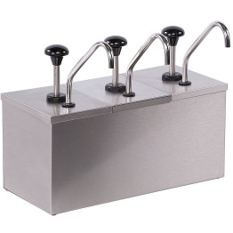 Commercial Condiment/Sauce Dispenser 3 pumps Stainless steel - CEJZS003