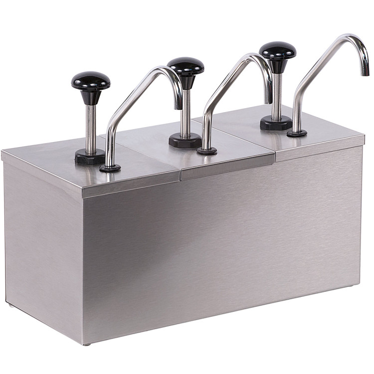 Commercial Condiment/Sauce Dispenser 3 pumps Stainless steel - CEJZS003