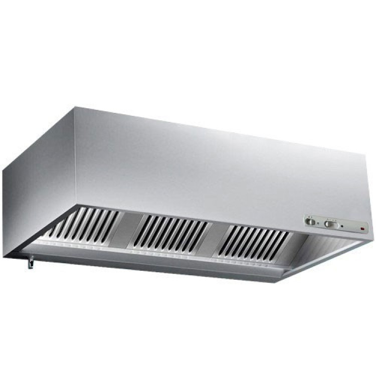 Box Wall type Extraction canopy with Filter & Fan & Lights & Speed control 1600x900x450mm - CEVHS169F