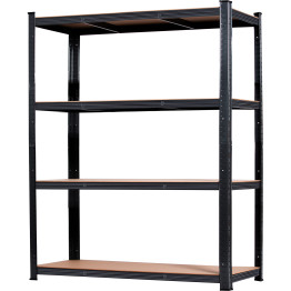 Industrial Shelving Unit Heavy duty 1600x600x1800mm 4 shelves 250 kg/shelf Black - CEKLT160P