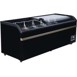 Commercial Horizontal Display Freezer with Shelves 750 Litres 2 Glass Doors 1900x850x850mm Ventilated Cooling Automatic Defrost - CEKOBE220
