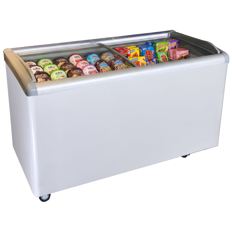 Commercial Horizontal Display Freezer with Baskets 515 Litres 2 Glass Doors Ventilated Cooling 1510x694x900mm | CaterEq CEKOBE308