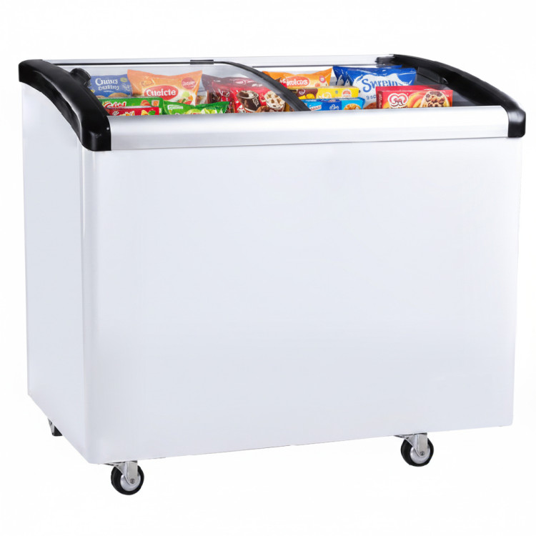 Commercial Horizontal Display Freezer with Baskets 265 Litres 2 Glass Doors Ventilated Cooling 1000x650x910mm | CaterEq CEKOBE310 Commercial Horizontal Display Freezer with Baskets 265 Litres 2 Glass Doors Ventilated Cooling 1000x650x910mm | CaterEq CEKOBE310