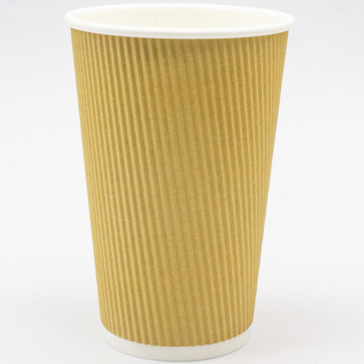 500pcs Kraft Ripple Wall Coffee Cup 16oz/473ml PE - CEKR16OZ 500pcs Kraft Ripple Wall Coffee Cup 16oz/473ml PE - CEKR16OZ