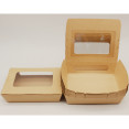 300pcs Kraft Salad Box with window 600ml PE - CEKSBWINDOW600