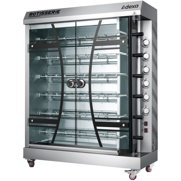 Commercial Electric Chicken Rotisserie Oven 30 Chickens - 6 Rods 12kW 1170x480x1490mm | CaterEq CEKTQ6E