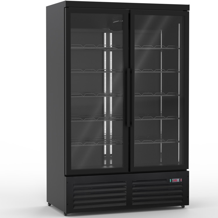 Commercial Display Freezer with Double Glass door 930 litres Black - CEKXD1253BLACK