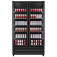 Commercial Upright Display Fridge 750L 2 Glass Doors 0–10°C Black | CaterEq CEKXG1120P