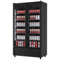 Commercial Upright Display Fridge 750L 2 Glass Doors 0–10°C Black | CaterEq CEKXG1120P