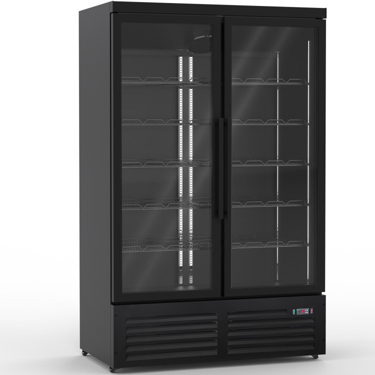 Commercial Display Refrigerator with Double Glass door 1000 litres Black - CEKXG1253BLACK