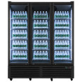 Commercial Upright Display Fridge 1160L 3 Glass Doors Black 0–10°C | CaterEq CEKXG1680P