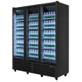 Commercial Upright Display Fridge 1160L 3 Glass Doors Black 0–10°C | CaterEq CEKXG1680P