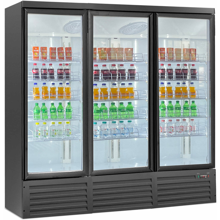 Commercial Display Refrigerator with Triple Glass door 1530 litres Black - CEKXG1880