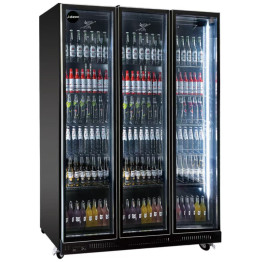 Commercial Beverage Cooler 1195 Litres Triple Glass Door Fan Cooling 1680x605x1965mm Black | CaterEq CELC1680J