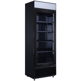 Commercial Display Freezer with Double Glass door 400 litres Black Canopy Light - CELD500FBLACK