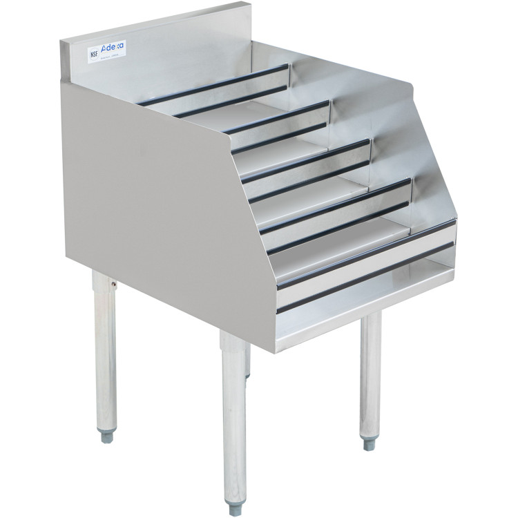 Commercial Liquor Bottle Display Rack 5 tier with Backsplash Stainless steel 910x580x760mm - CELDR2336