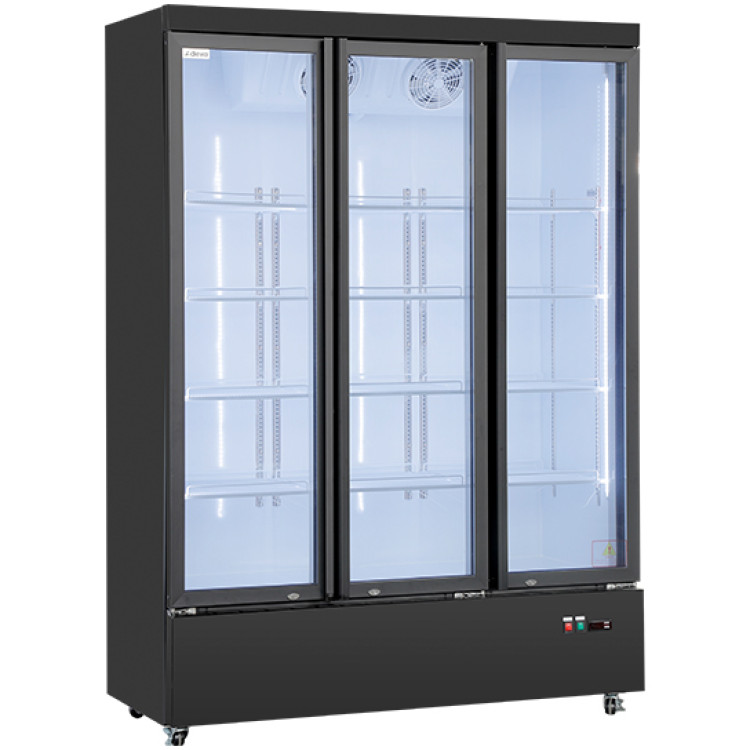 Commercial Display Refrigerator with Triple Glass door 1030 litres Black - CELG1200M3WP