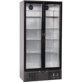 Commercial Bar bottle cooler Upright Twin door 470 litres Black - CELG510H