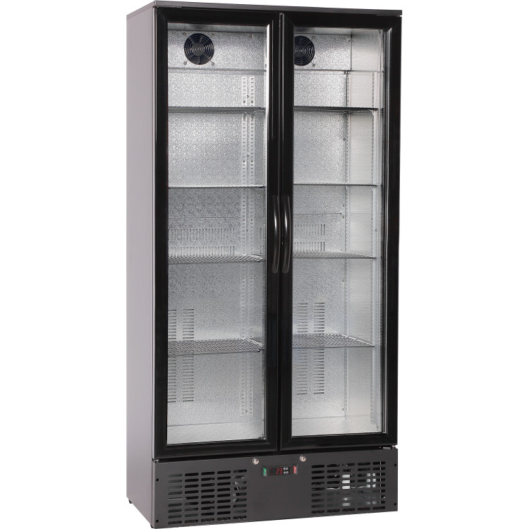 Commercial Bar bottle cooler Upright Twin door 470 litres Black - CELG510H Commercial Bar bottle cooler Upright Twin door 470 litres Black - CELG510H