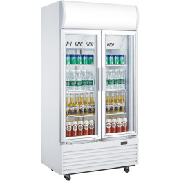 Commercial Bottle cooler 600 litres Fan assisted cooling Hinged doors White - CELG600F