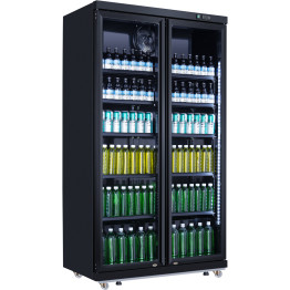 Commercial Bottle cooler Upright 773 litres Fan cooling Twin hinged doors Black - CELG805ABLACK