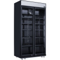 Commercial Bottle cooler Upright 773 litres Fan cooling Twin hinged doors Black Canopy Light - CELG805BBLACK