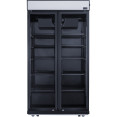 Commercial Bottle cooler Upright 773 litres Fan cooling Twin hinged doors Black Canopy Light - CELG805BBLACK