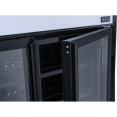 Commercial Bottle cooler Upright 773 litres Fan cooling Twin hinged doors Black Canopy Light - CELG805BBLACK