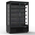 1196L Double Glass Door Multideck Upright Display Fridge – 1330 × 720 × 2030 mm Black| CaterEq CELKL204