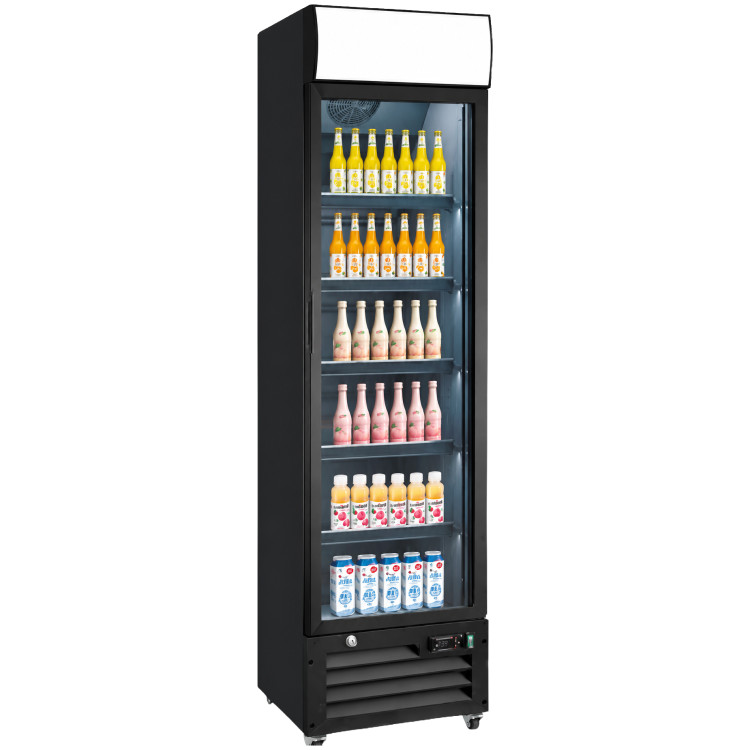 Title Commercial Slim Upright Display Freezer 146L 420 x 485 x 1880mm | CaterEq CELKL218