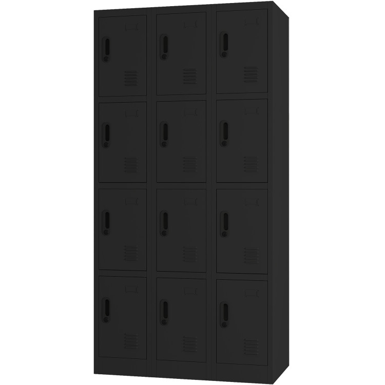 Commercial Black 12 Door Locker 900x400x1800mm - CELOCKER12TWBLACK