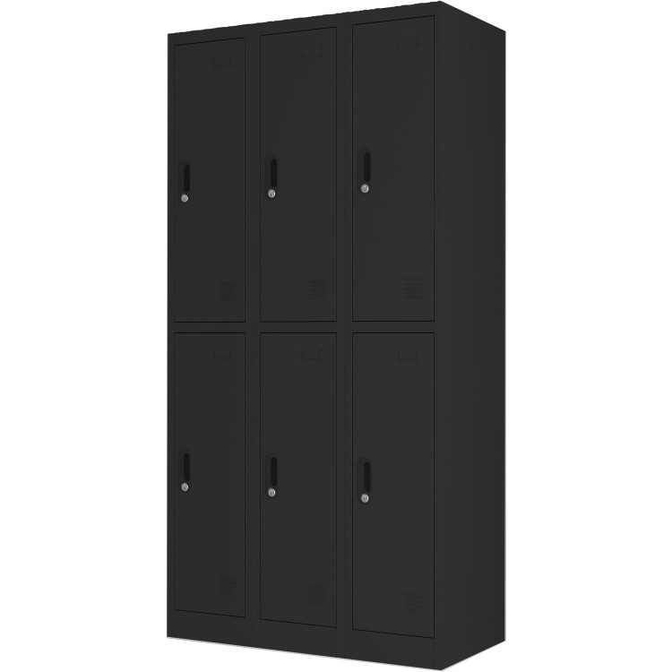 Commercial Black 6 Door Locker 900x450x1800mm - CELOCKER6TWBLACK