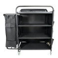Commercial Stainless Steel Laundry Trolley with Shelves –  1110×490×1125mm Black| CaterEq CELT01B
