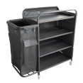 Commercial Stainless Steel Laundry Trolley with Shelves –  1110×490×1125mm Black| CaterEq CELT01B
